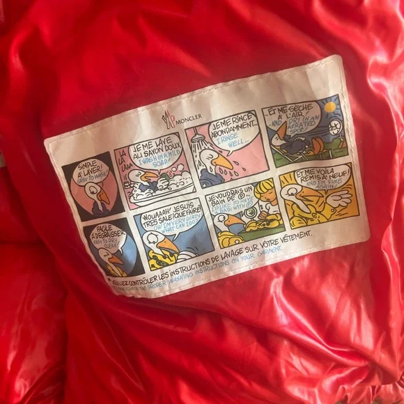 MONCLER MAYA HOODED SHORT DOWN JACKET Red Size 2 = Small - Picture 9 of 10